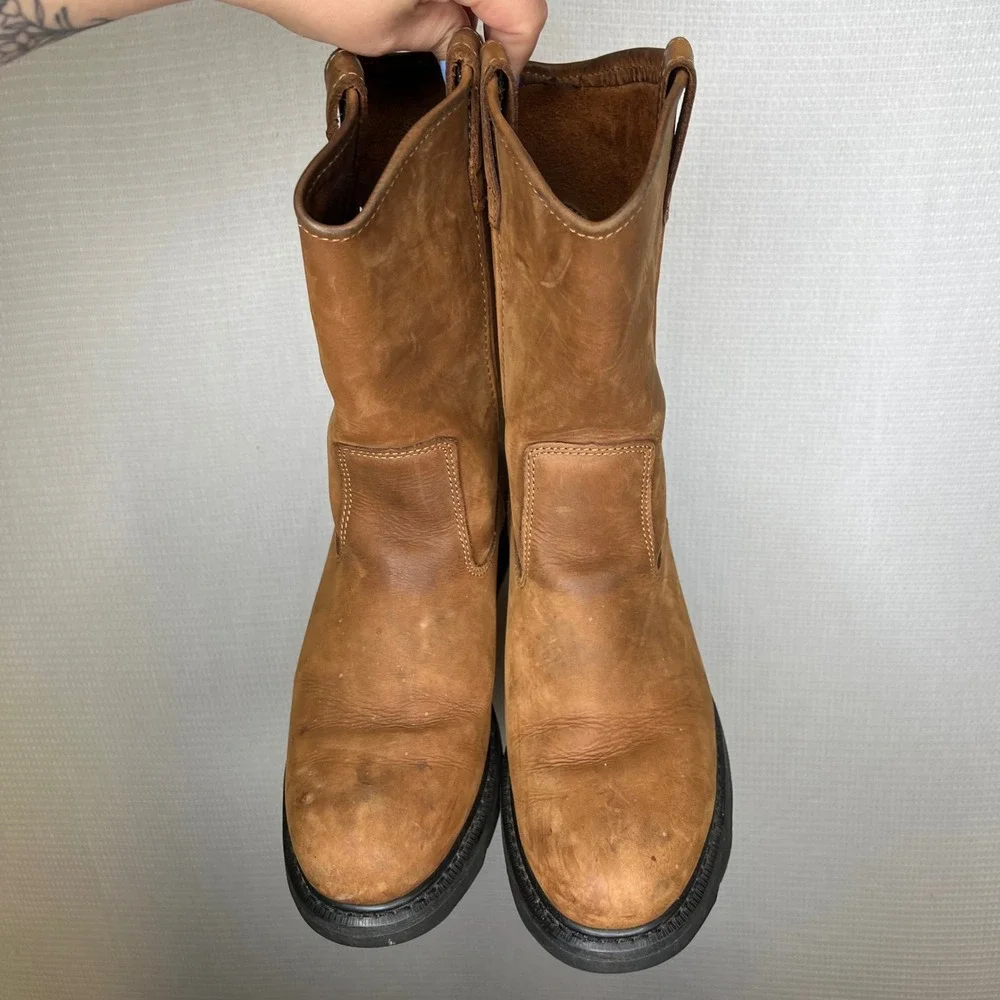 Wolverine Mens W04727 Tan Leather Wellington Pull On Work Boots Size 11 M